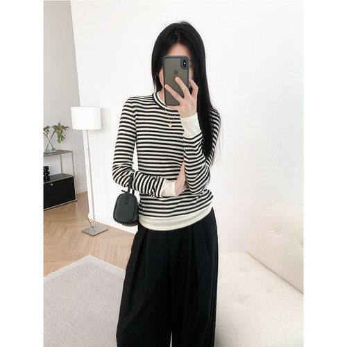 假两件秋冬针织衫打底套头毛衣