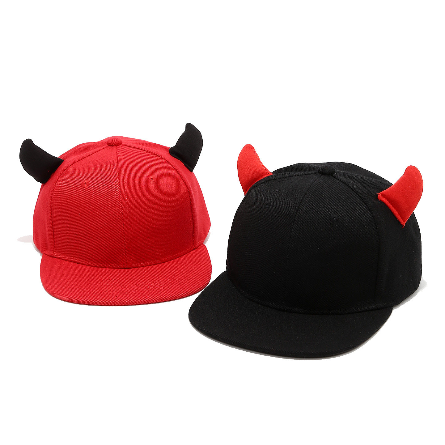 新款成人帽子男女士牛角平沿嘻哈帽户外出游遮阳鸭舌帽情侣太阳帽