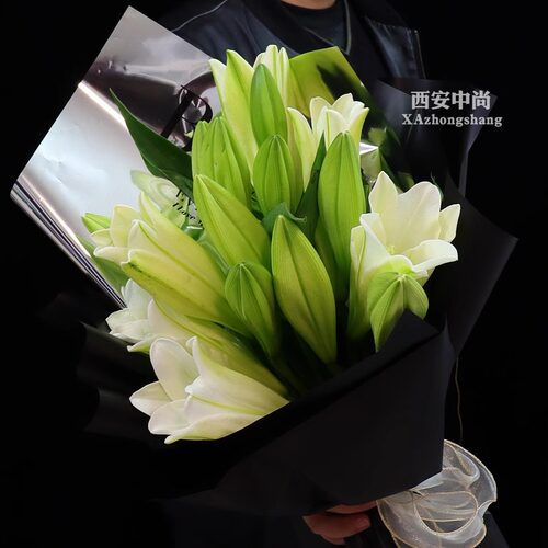 高端铁炮百合花束，专车送花上门