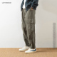宽松直筒休闲长裤 LFH写意 男春季 新款 日系复古多口袋阔腿工装 裤