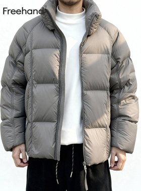 LFH写意 新国标90绒辑格设计加厚男羽绒服休闲老钱风冬季保暖外套