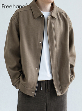 LFH 写意日系复古老钱风外套星空呢料夹克复合120g牛奶丝男装上衣