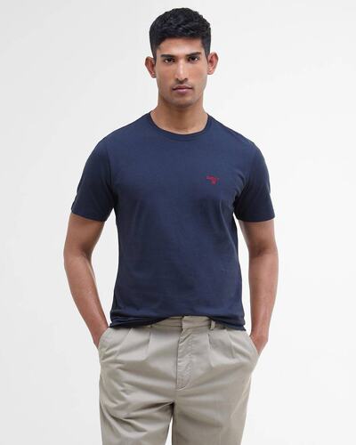现货Barbour Tshirt运动休闲字母圆领T恤短袖纯棉上衣周雨彤同款
