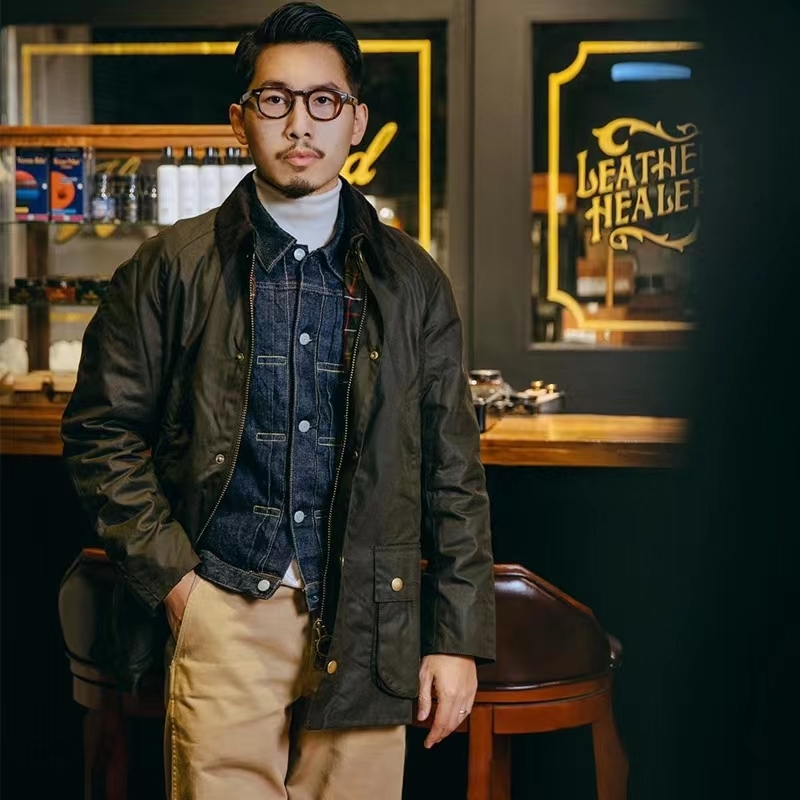 复古外套BARBOUR翻领秋冬修身