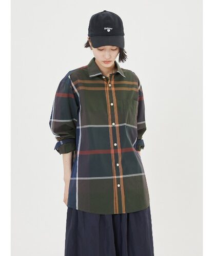 现货Barbour Fortrose Shirt经典格纹纯棉格纹衬衫春秋MSH4991