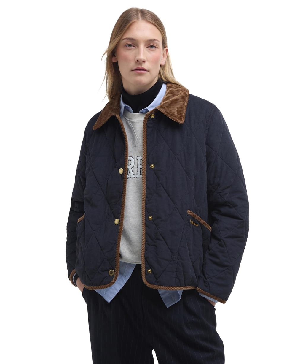 现货英国barbour Emilia女士棉服短款加绒棉衣无蜡厚外套LQU1808