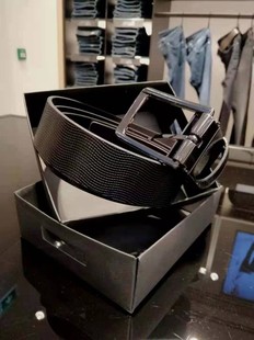 清仓现货HUGO BOSS博斯比斯特采购真皮双面皮带男士商务腰带礼物