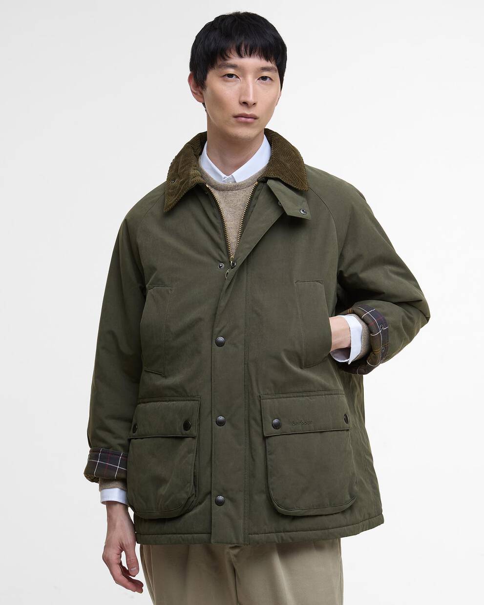 英国Barbour OS bedale男女保暖棉服外套巴恩风夹克棉衣mca1121