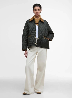 现货Barbour Icons Cropped Liddesdale女士绗缝夹克棉服lqu1851