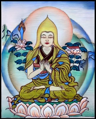 唐卡线稿DIY宗格巴唐卡西藏唐卡纯手绘唐卡描金佛像白描线稿
