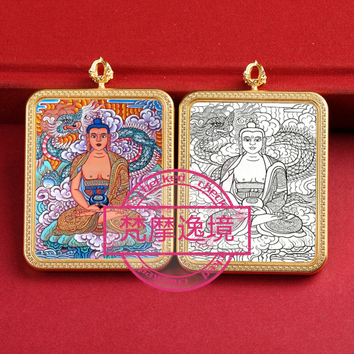 唐卡线稿画芯DIY阿弥陀佛白描描金佛像手工本命年招财唐卡手绘
