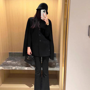 披肩斗篷纯手工双面羊绒大衣2024秋冬新款高级感穿搭羊毛呢外套女