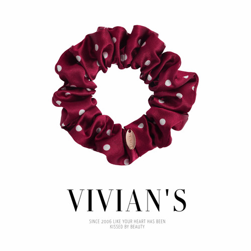 Vivian's真丝可爱波点大肠发圈