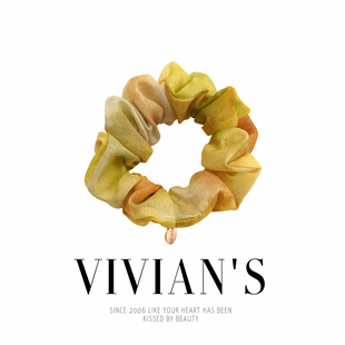 大肠卷发绳皮筋马尾大肠发圈 秋香黄苔藓绿 Vivian s莫奈秋意发圈