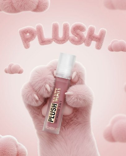 白俄罗斯进口Luxvisage Plush matt 三合一唇釉腮红眼影液亚光