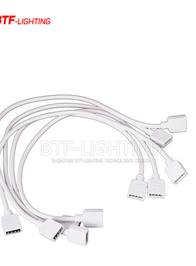 热卖款led灯带4芯/5pin白色延长线RGB/RGBW灯条低压接头连接线器