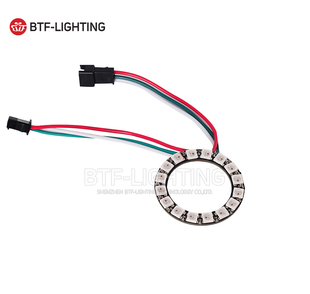 LED16位WS2812b內(nèi)置5050RGB全彩驅(qū)動(dòng)圓形開(kāi)發(fā)板燈環(huán)5V原創(chuàng)設(shè)計(jì)款
