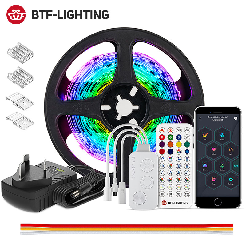 led全彩跑马灯套装ws2811ic蓝牙音乐app渐变遥控多效果氛围联动灯