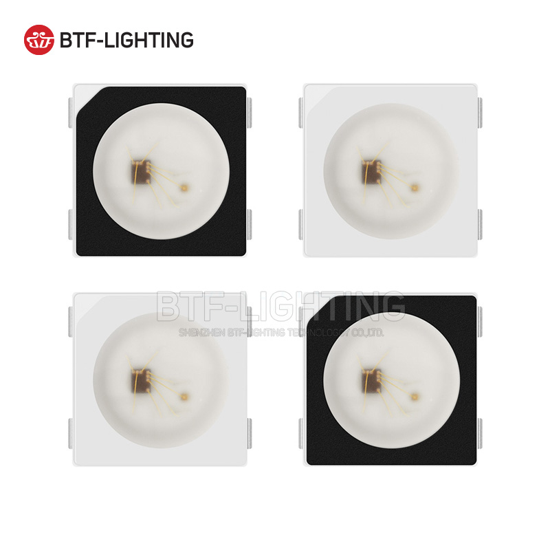 全彩LEDWS2812B内置IC光源四脚5050RGB贴片铜支架金线5V幻彩灯珠