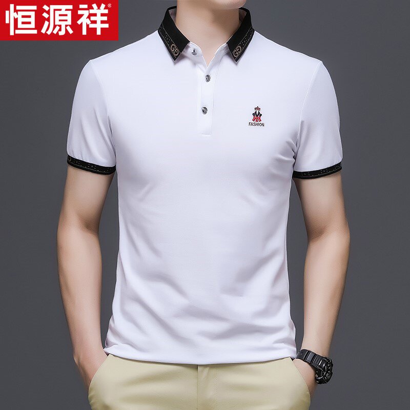 恒怛源祥正品牌男装夏季唯品会男仕衣服短袖体恤衫纯棉休闲爸爸装