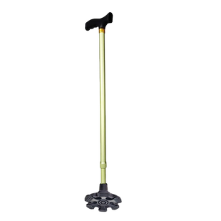 拐棍防滑六脚登山杖老人杖可伸缩高手杖日本老年徒步休闲运动拐杖