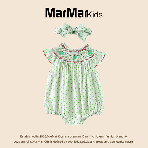 MARMARKIDS女宝绣花领哈衣