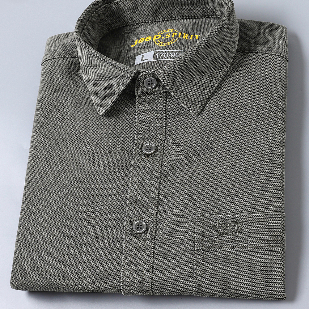 jeep长袖衬衫美式休闲男士潮流