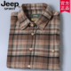 厚款 jeep官方正品 宽松休闲格子衬衣潮流 衬衫 男士 2025春秋新款 长袖