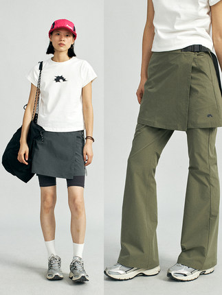 NKGC 2023SS 复古Y2K千禧年机能印花可拆卸长裤裙裤两件套女