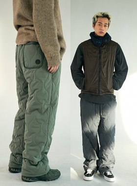 NKGC 保暖 复古日系户外抽绳绗棉滑雪裤夹棉防风休闲裤中性