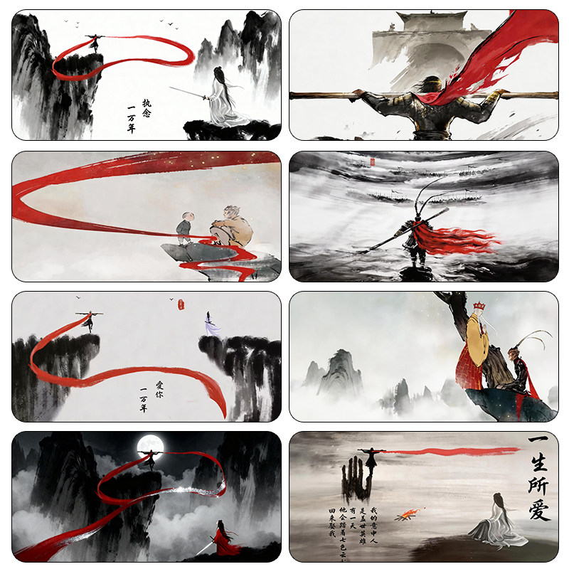 鱼缸背景画贴纸高清贴纸鱼缸造景外贴里贴悟空2新图贴纸