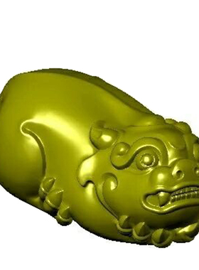 貔貅三维立体圆雕图3d打印stl神兽手把件玉雕四轴雕刻3d模型F4107