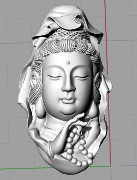 人物头把件观音圆雕图 美女stl 仙女3D雕刻图 花鸟玉雕挂件 F4373