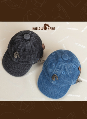 HallowHare挂件小包复古水洗做旧同款棒球帽小包