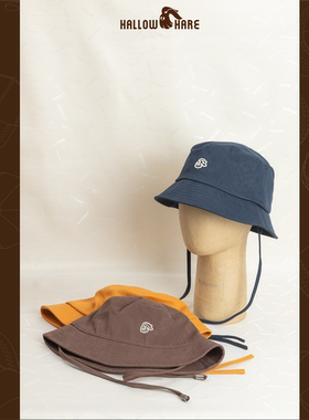 HallowHare基础五金装饰渔夫帽百搭时尚原创防风绳可拆渔夫帽