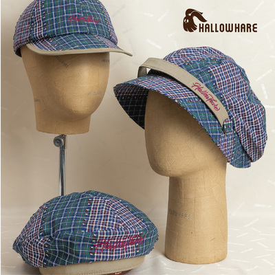 韩版文艺工艺格纹系列帽子