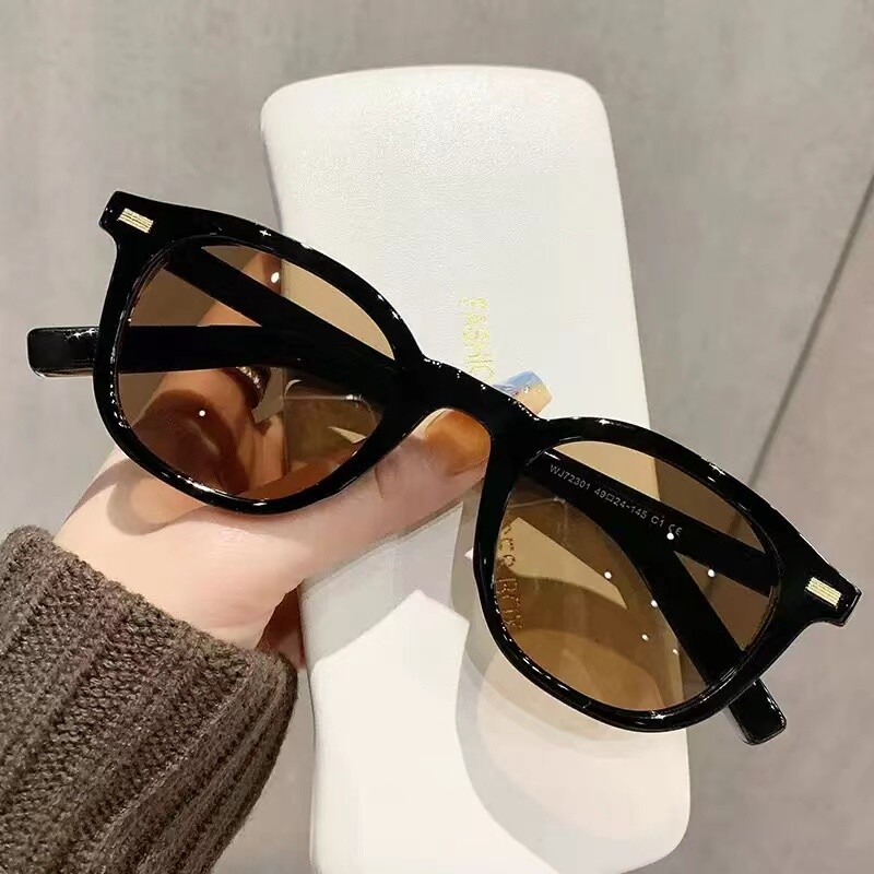 网红太阳镜男韩版彩色镜片可配近视散光墨镜女INS风防紫外线遮阳