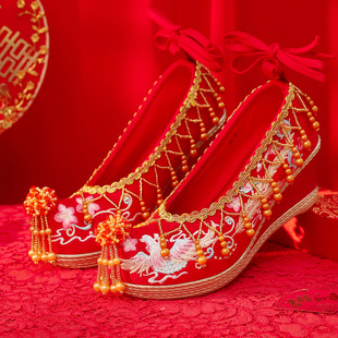 绣禾缘原创汉服婚鞋手工轻奢古风明制婚礼绣鞋中式古装秀禾婚鞋女