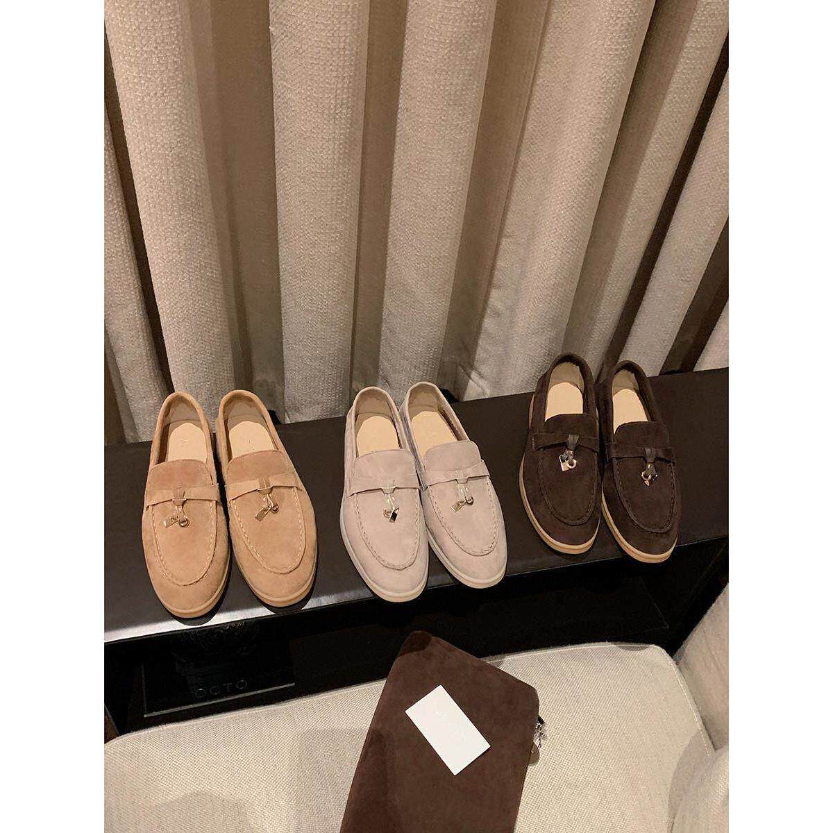 香港羊皮5cm增高老钱风女鞋真皮乐福鞋懒人一脚蹬小个子轻奢单鞋