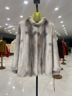 新款 进口天鹅绒貂皮大衣女整貂立领水貂皮草外套