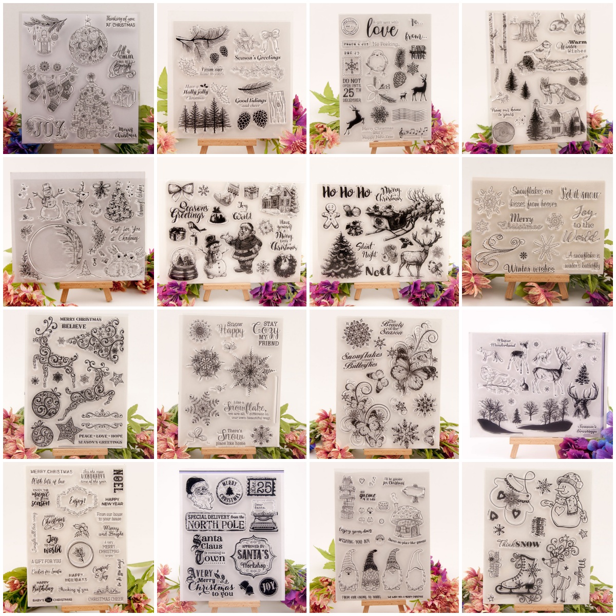 欢乐圣诞手帐透明印章圣诞树圣诞老人印章卡片相册装饰素材文具