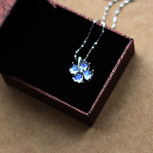 925纯银四叶草吊坠 心形 锁骨链女 戒面 天然斯里兰卡月光石吊坠