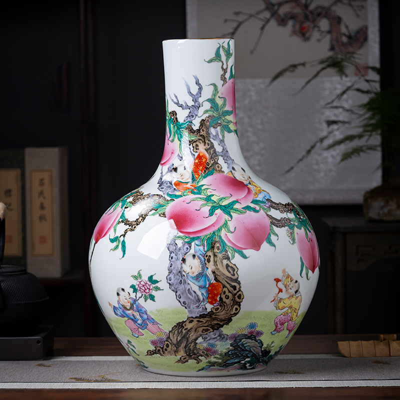 鸿轩中式陶瓷景德镇客厅花瓶