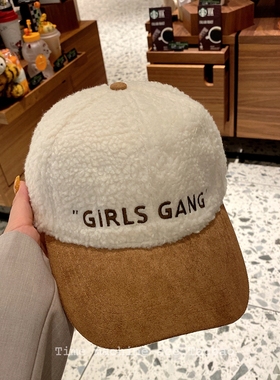 棒球帽保暖休闲女秋冬季字母刺绣