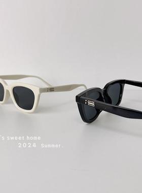 墨镜女2024博主同款猫眼黑色太阳镜复古小框防紫外线辣妹时尚眼镜