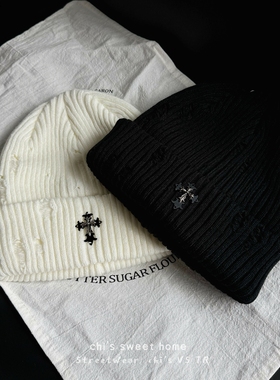 Chi's复古十字架针织毛线帽