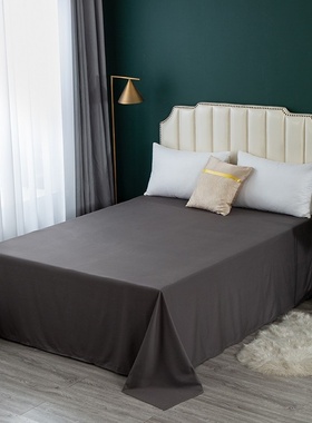 澳洲原单1000根120支埃及棉贡缎纯棉墨灰色270*240CM床单微瑕处理