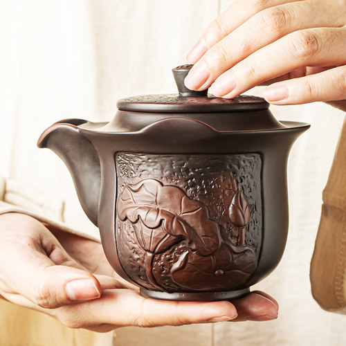 聚山堂紫陶手抓壶功夫茶具