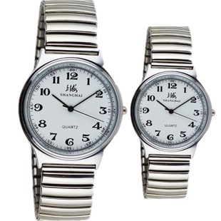 国产石英电子手表大数字老年人松紧带腕表学生手表男女士简洁手表