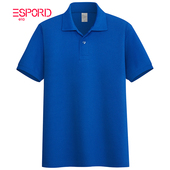短袖 翻领保罗t恤定制工作服蓝色T夏季 polo衫 宽松半袖 男士 纯色薄款